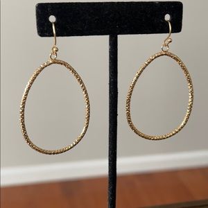 Oblong drop hoop earrings